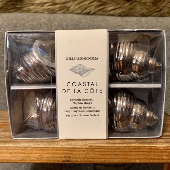 Williams Sonoma Ceramic Seashell Napkin Rings - Picture 1 of 2
